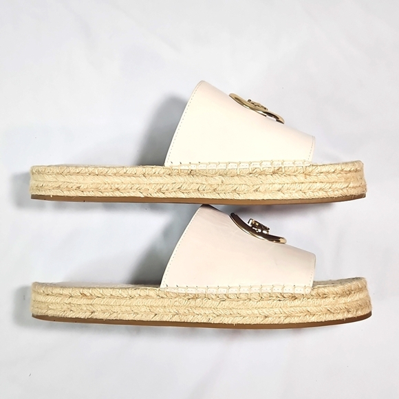Coach Women's Cream Slide Sandals Espadrilles Wedges Size 8.5 - Picture 9 of 9